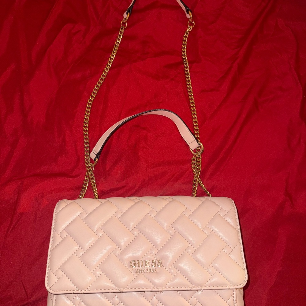 GUESS Quilted Beige Shoulder Bag